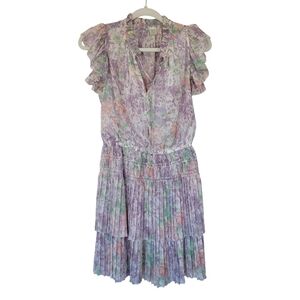 Musette Dress XS Ruffle Tiered Short Dress Wedding Guest Romantic Feminine